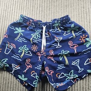 Chubbies Shorts Mens Medium Blue 5" NEON LIGHTS Lined Swim Trunks Drawstring